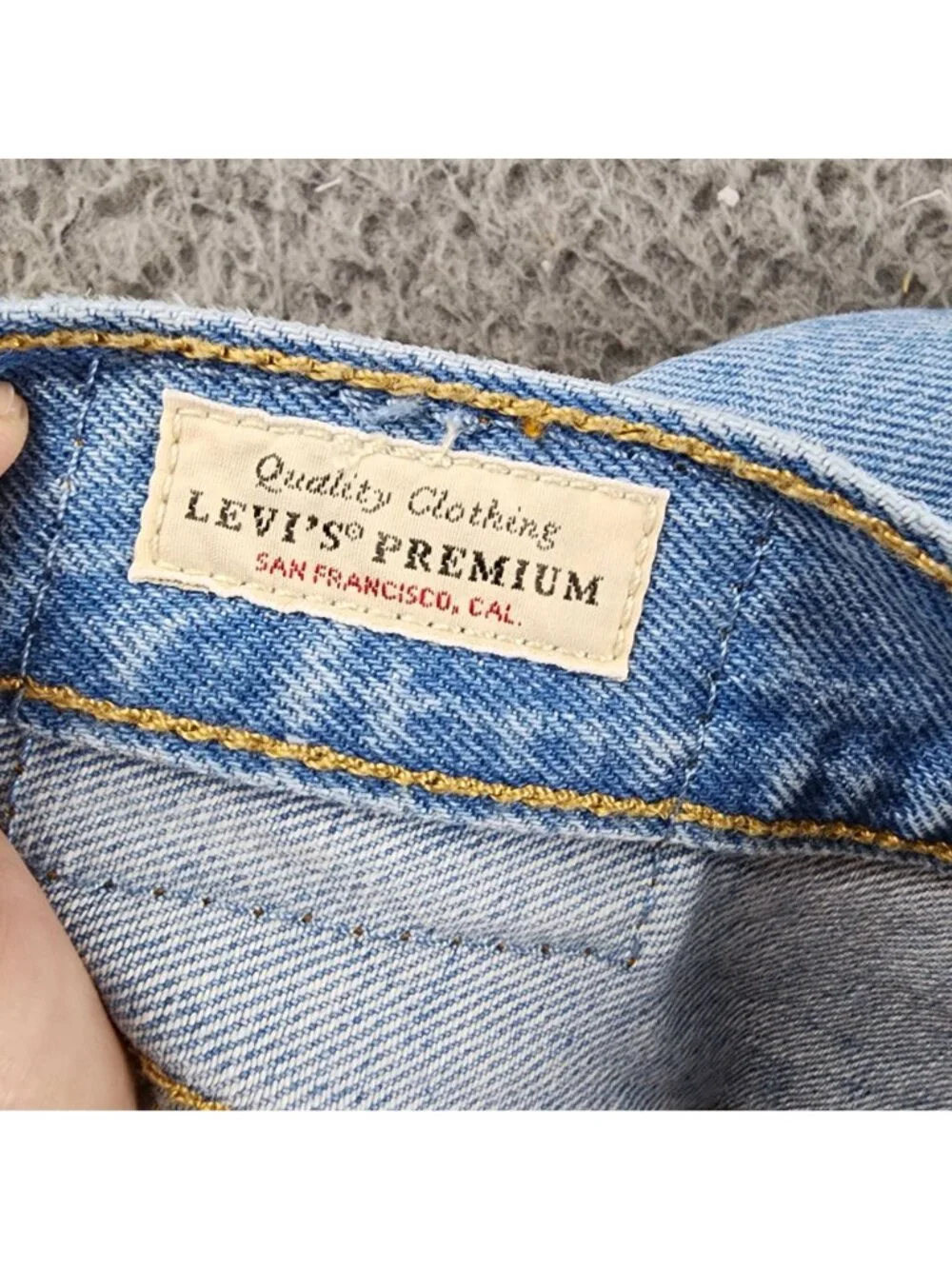 Levis Shorts Womens 34 Blue 501 Premium Big E Denim Button Fly Cutoff *Read*